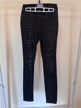 Free People Black Distressed Skinny Jeans